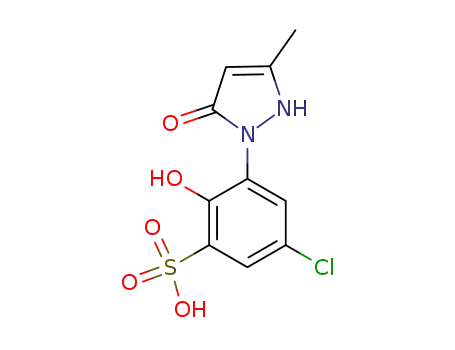 5-chloro-2-hydroxy-3-(3-methyl-5-oxo-2,5-dihydro-pyrazol-1-yl)-benzenesulfonic acid