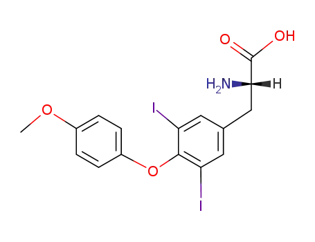 Molecular Structure of 94345-95-6 (L-Tyrosine,3,5-diiodo-o-(4-Methoxyphenyl))