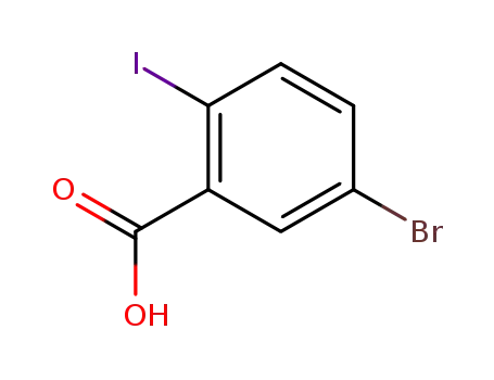 Molecular Structure of 21740-00-1 (5-Bromo-2-iodobenzoic acid)