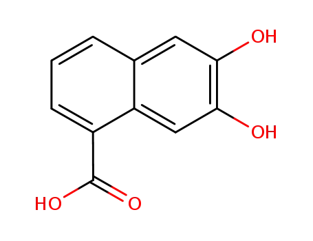 Molecular Structure of 105284-13-7 (1-Naphthalenecarboxylic acid, 6,7-dihydroxy- (9CI))