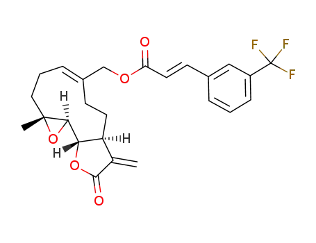 ((1aR,7aS,10aS,10bS,E)-1a-methyl-8-methylene-9-oxo-1a,2,3,6,7,7a,8,9,10a,10b-decahydrooxireno[2',3':9,10]cyclodeca[1,2-b]furan-5-yl)methyl (E)-3-(3-(trifluoromethyl)phenyl)acrylate