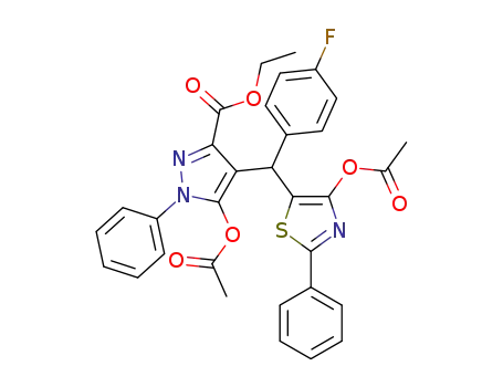 ethyl 5-acetoxy-4-((4-acetoxy-2-phenylthiazol-5-yl)(4-fluorophenyl)methyl)-1-phenyl-1H-pyrazole-3-carboxylate