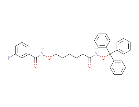 2,3,5-triiodo-N-((6-oxo-6-((trityloxy)amino)hexyl)oxy)benzamide