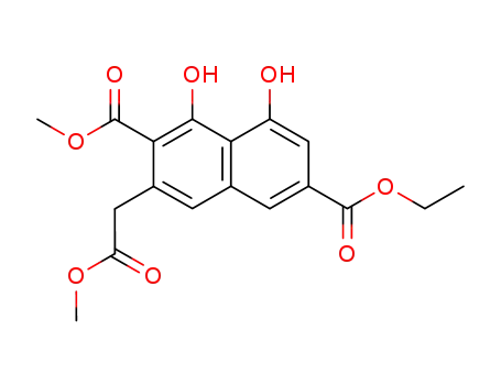 methyl 1,8-dihydroxy-6-(ethoxycarbonyl)-2-(methoxycarbonyl)-3-naphthylacetate