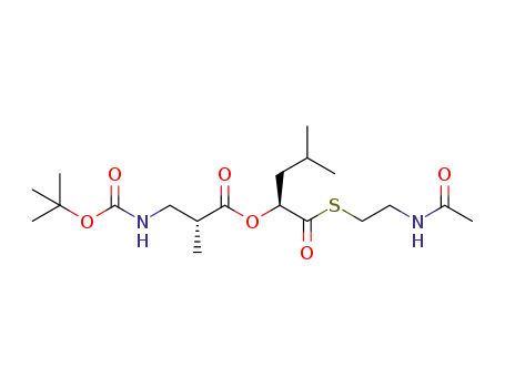 (S)-1-((2-acetamidoethyl)thio)-4-methyl-1-oxopentan-2-yl (R)-3-((tert-butoxycarbonyl)amino)-2-methylpropanoate