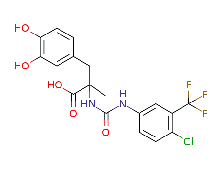 2-(3-(4-chloro-3-(trifluoromethyl)phenyl)ureido)-3-(3,4-dihydroxyphenyl)-2-methylpropanoic acid