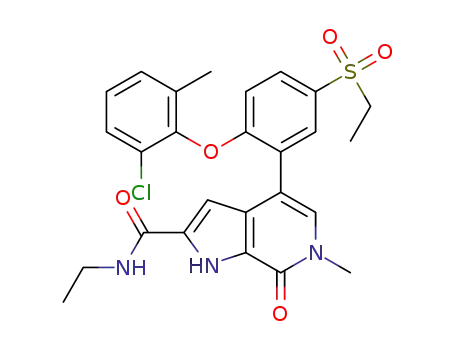 4-[2-(2-chloro-6-methylphenoxy)-5-ethylsulfonylphenyl]-N-ethyl-6-methyl-7-oxo-1H-pyrrolo[2,3-c]pyridine-2-carboxamide
