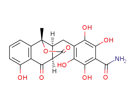 2,3,5,6-tetrahydroxy-4-(((1S,4R,10S)-6-hydroxy-1-methyl-3,5-dioxo-1,3,4,5-tetrahydro-1,4-methanobenzo[c]oxepin-10-yl)methyl)benzamide
