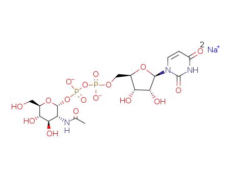Uridine 5'-(trihydrogendiphosphate), P'-[2-(acetylamino)-2-deoxy-a-D-glucopyranosyl] ester, sodium salt (1:2)