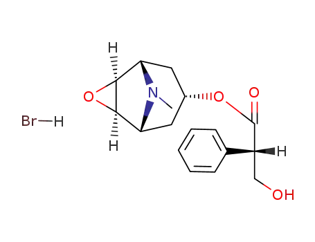Benzeneacetic acid, a-(hydroxymethyl)-, (1a,2b,4b,5a,7b)-9-methyl-3-oxa-9-azatricyclo[3.3.1.02,4]non-7-ylester, hydrobromide (1:1), (aS)-
