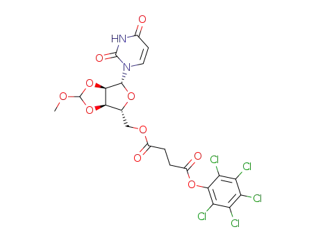 Molecular Structure of 89239-05-4 (Uridine, 2',3'-O-(methoxymethylene)-, 5'-(pentachlorophenyl
butanedioate))