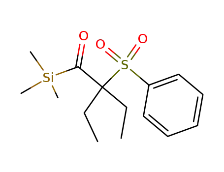 Molecular Structure of 139117-13-8 (Silane, [2-ethyl-1-oxo-2-(phenylsulfonyl)butyl]trimethyl-)