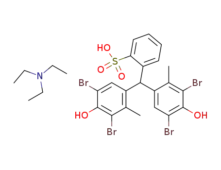 2-[Bis-(3,5-dibromo-4-hydroxy-2-methyl-phenyl)-methyl]-benzenesulfonic acid; compound with triethyl-amine