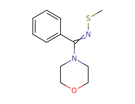 Molecular Structure of 95213-58-4 (Morpholine, 4-[[(methylthio)imino]phenylmethyl]-)