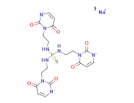 Molecular Structure of 84295-06-7 (trisodium bis[2-(2,6-dioxo-3H-pyrimidin-1-yl)ethylazanidyl]phosphinoth ioyl-[2-(2,6-dioxo-3H-pyrimidin-1-yl)ethyl]azanide)