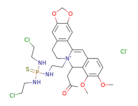 Chloride of thiophosphoric acid N'-<(N-acetonylberberinyl)ethylamide>-N'',N'''-di-(2-chloroethyl)diamide