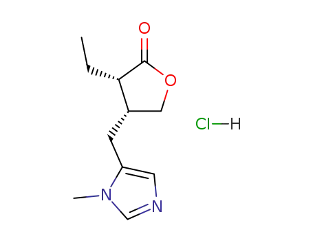 2(3H)-Furanone,3-ethyldihydro-4-[(1-methyl-1H-imidazol-5-yl)methyl]-, hydrochloride (1:1),(3S,4R)-