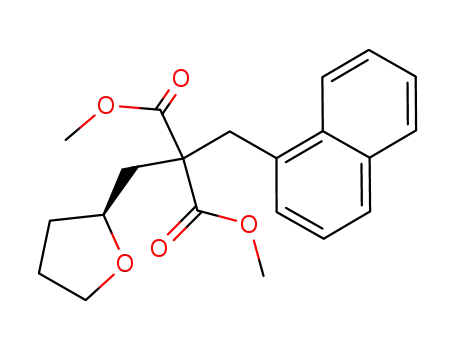 Molecular Structure of 139157-68-9 (Propanedioic acid,
(1-naphthalenylmethyl)[(tetrahydro-2-furanyl)methyl]-, dimethyl ester, (S)-)