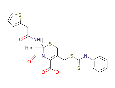 (6R)-3-[(methyl-phenyl-thiocarbamoylsulfanyl)-methyl]-8-oxo-7t-(2-thiophen-2-yl-acetylamino)-(6rH)-5-thia-1-aza-bicyclo[4.2.0]oct-2-ene-2-carboxylic acid