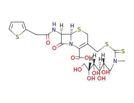 (6R)-3-[(D-glucitol-1-yl-methyl-thiocarbamoylsulfanyl)-methyl]-8-oxo-7t-(2-thiophen-2-yl-acetylamino)-(6rH)-5-thia-1-aza-bicyclo[4.2.0]oct-2-ene-2-carboxylic acid