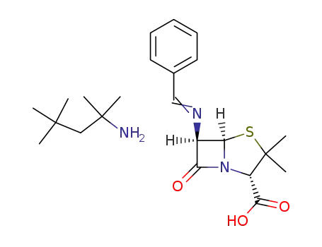 6β-benzylideneamino-penicillanic acid; 1,1,3,3-tetramethyl-butylamine salt