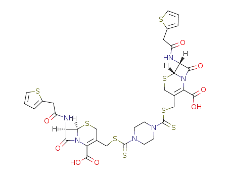 (6R,6'R)-8,8'-dioxo-7t,7't'-bis-(2-thiophen-2-yl-acetylamino)-3,3'-(piperazine-1,4-dicarbothioylbissulfanyldimethyl)-bis-((6rH)-5-thia-1-aza-bicyclo[4.2.0]oct-2-ene-2-carboxylic acid)