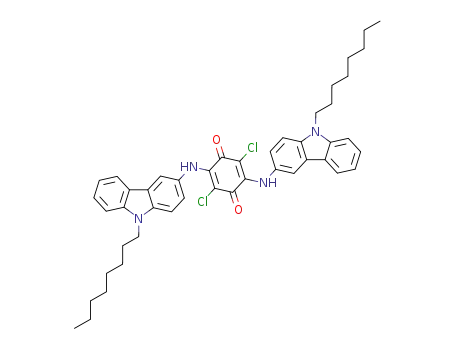Molecular Structure of 116734-88-4 (2,5-Cyclohexadiene-1,4-dione,
2,5-dichloro-3,6-bis[(9-octyl-9H-carbazol-3-yl)amino]-)
