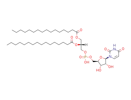 Hexadecanoic acid (R)-2-{[(2R,3S,4R,5R)-5-(2,4-dioxo-3,4-dihydro-2H-pyrimidin-1-yl)-3,4-dihydroxy-tetrahydro-furan-2-ylmethoxy]-hydroxy-phosphoryloxy}-1-hexadecanoyloxymethyl-ethyl ester