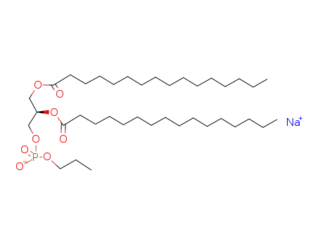 Molecular Structure of 92609-91-1 (1,2-DIPALMITOYL-SN-GLYCERO-3-PHOSPHOPROPANOL (SODIUM SALT))