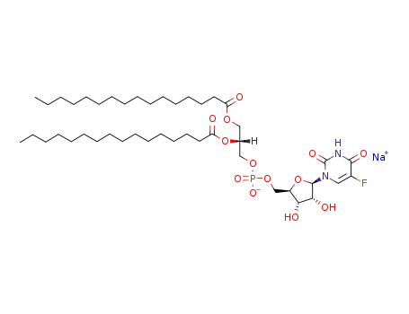 Molecular Structure of 116696-69-6 (5'-Uridylic acid,5-fluoro-, mono[2,3-bis[(1-oxohexadecyl)oxy]propyl] ester, monosodium salt,(R)- (9CI))