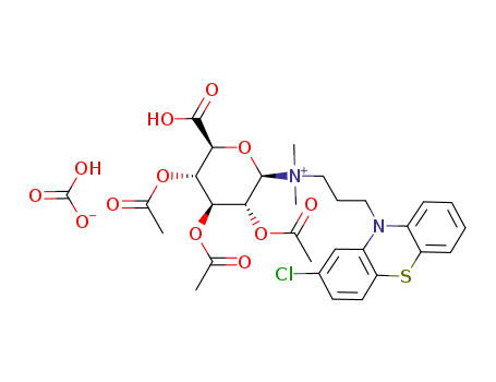 Hydrogen carbonate[3-(2-chloro-phenothiazin-10-yl)-propyl]-dimethyl-((2R,3R,4S,5S,6S)-3,4,5-triacetoxy-6-carboxy-tetrahydro-pyran-2-yl)-ammonium;