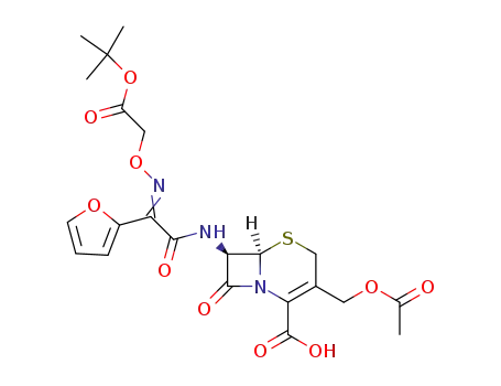 (6R)-3-acetoxymethyl-7t-(2-(Z)-tert-butoxycarbonylmethoxyimino-2-furan-2-yl-acetylamino)-8-oxo-(6rH)-5-thia-1-aza-bicyclo[4.2.0]oct-2-ene-2-carboxylic acid