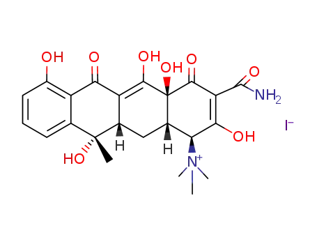 Molecular Structure of 6602-90-0 ((1S,3Z,4aS,11S,11aS,12aS)-3-[amino(hydroxy)methylidene]-4a,6,7,11-tetrahydroxy-N,N,N,11-tetramethyl-2,4,5-trioxo-1,2,3,4,4a,5,11,11a,12,12a-decahydrotetracen-1-aminium iodide)