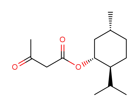Molecular Structure of 59557-05-0 (Butanoic acid, 3-oxo-, (1R,2S,5R)-5-methyl-2-(1-methylethyl)cyclohexyl ester)