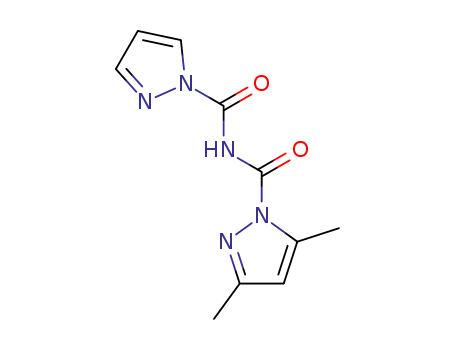 Molecular Structure of 112423-47-9 (1H-Pyrazole-1-carboxamide, 3,5-dimethyl-N-(1H-pyrazol-1-ylcarbonyl)-)