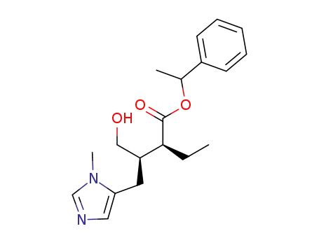 Molecular Structure of 92598-81-7 (1H-Imidazole-5-butanoic acid, a-ethyl-b-(hydroxymethyl)-1-methyl-,
1-phenylethyl ester)