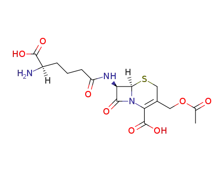Molecular Structure of 61-24-5 (7-(5-amino-5-carboxyvaleramido)cephalosporanic acid)
