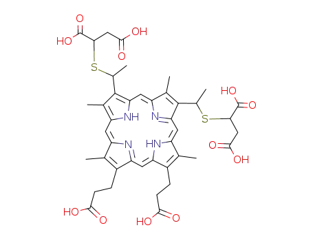 7,12-bis<1-<(1,2-dicarboxyethyl)thio>ethyl>-3,8,13,17-tetramethyl-21H,23H-porphine-2,18-dipropanoic acid