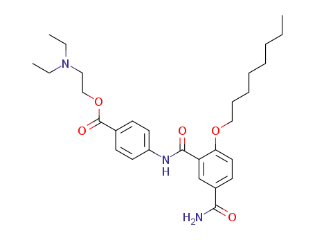 Benzoic acid, 4-[[5-(aminocarbonyl)-2-(octyloxy)benzoyl]amino]-,
2-(diethylamino)ethyl ester