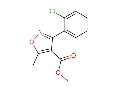 Molecular Structure of 4357-94-2 (METHYL 3-(2-CHLOROPHENYL)-5-METHYL-4-ISOXAZOLECARBOXYLATE)