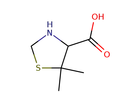 Molecular Structure of 15260-83-0 (5,5-dimethylthiazolidine-4-carboxylic acid)