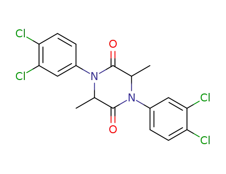 Molecular Structure of 63349-35-9 (2,5-Piperazinedione, 1,4-bis(3,4-dichlorophenyl)-3,6-dimethyl-)