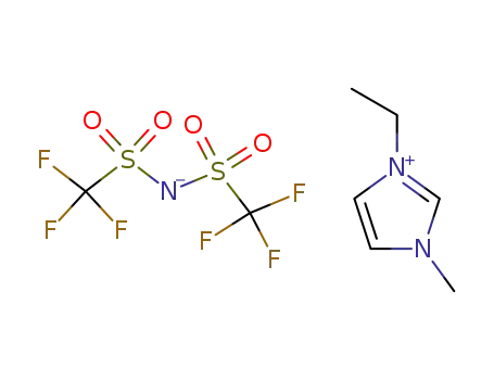 Molecular Structure of 174899-82-2 (1-ETHYL-3-METHYLIMIDAZOLIUM BIS(TRIFLUOROMETHYLSULFONYL)IMIDE, 99% [EMIIM])