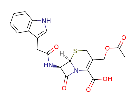 7-((indol-3'-yl)-acetylamino)-3-acetyloxymethyl-8-oxo-5-thia-1-azabicyclo[4.2.0]oct-2-ene-2-carboxylic acid