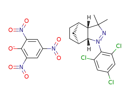 (3aα,4α,7α,7aα)-3a,4,5,6,7,7a-Hexahydro-4,7-methano-3,3-dimethyl-1-(2,4,6-trichlorophenyl)-3H-indazolium picrate