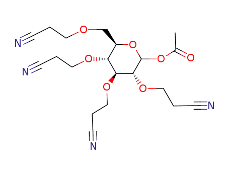 Acetic acid (3R,4S,5R,6R)-3,4,5-tris-(2-cyano-ethoxy)-6-(2-cyano-ethoxymethyl)-tetrahydro-pyran-2-yl ester