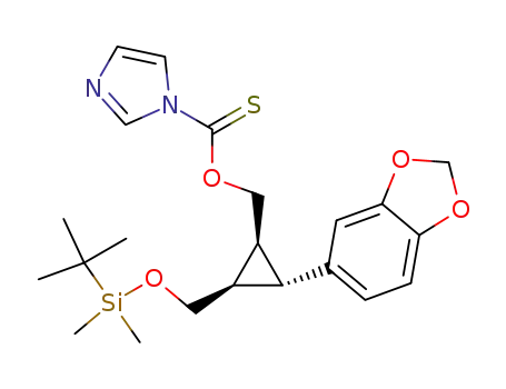 (1R,2S,3S)-1-tert-butyldimethylsiloxymethyl-2-imidazolylthiocarbonyloxymethyl-3-(3,4-(methylenedioxy)phenyl)cyclopropane