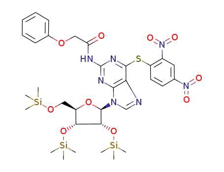 N-[9-(3,4-bis-trimethylsilanyloxy-5-trimethylsilanyloxymethyl-tetrahydro-furan-2-yl)-6-(2,4-dinitro-phenylsulfanyl)-9H-purin-2-yl]-2-phenoxy-acetamide