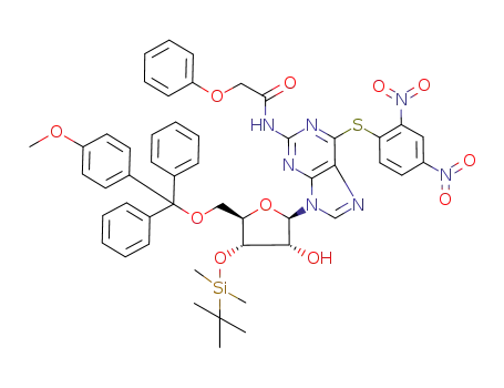 N-[9-{4-(tert-butyl-dimethyl-silanyloxy)-3-hydroxy-5-[(4-methoxy-phenyl)-diphenyl-methoxymethyl]-tetrahydro-furan-2-yl}-6-(2,4-dinitro-phenylsulfanyl)-9H-purin-2-yl]-2-phenoxy-acetamide
