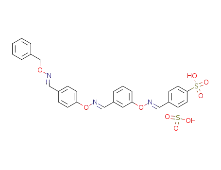 4-[(3-{[4-(benzyloxyimino-methyl)-phenoxyimino]-methyl}-phenoxyimino)-methyl]-benzene-1,3-disulfonic acid